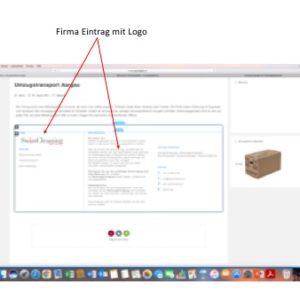 Firma Eintrag mit Logo